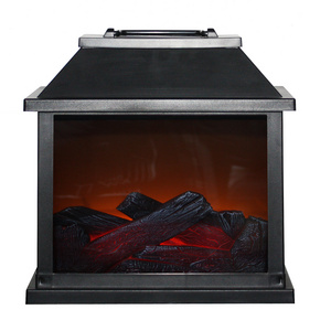 Plastic LED Fireplace Display Flame Lantern