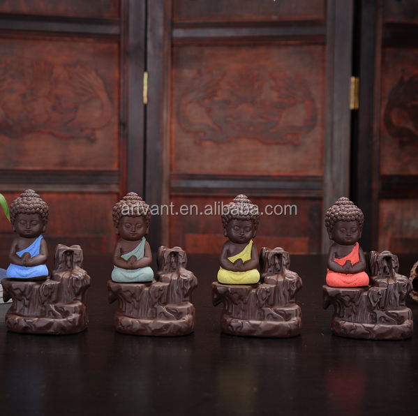 The Little Monk Small Buddha Backflow Incense Burner Use In The Home Office Teahouse Home Decor