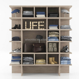 Artworld Displays MDF Shoes Bag Show Cabinet Custom Service Clothing Display Cabinet & Wall Display Stand