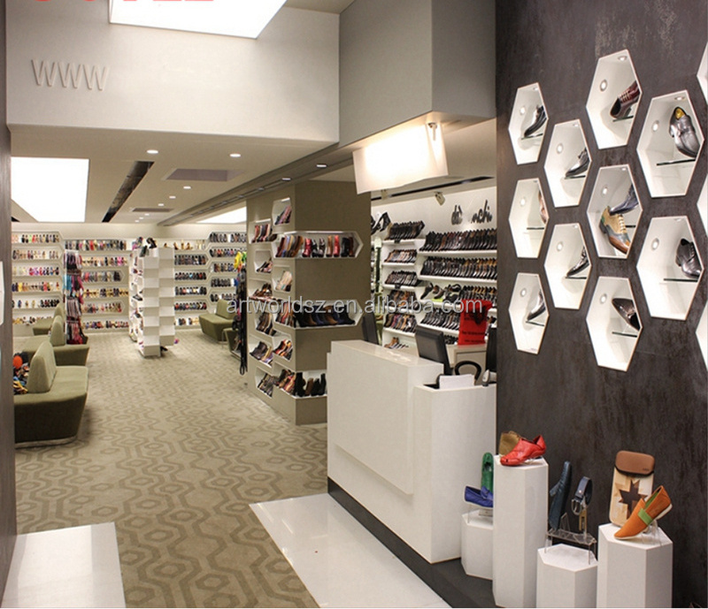 Artworld Displays Retail Shoes Shop Free Design Idea,New Sport Slatwall Shoe Display,Wooden Shoe Display Rack