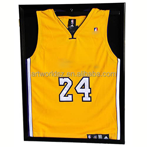 Artworld Displays Home Decor Solid Wooden Sports Football Shirt Shadow Box Case 3D Wood Basketball Jersey Display Frame