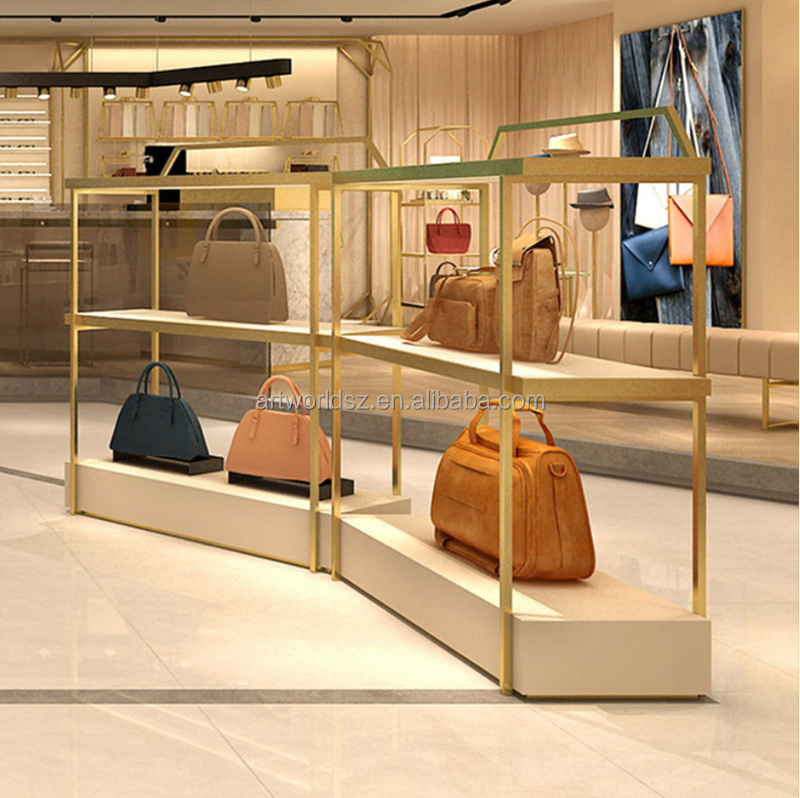 Artworld Displays High-end Handbag Store Fixture Bags Shop Interior Design Furniture Wooden Bag Shop Display Cabinet