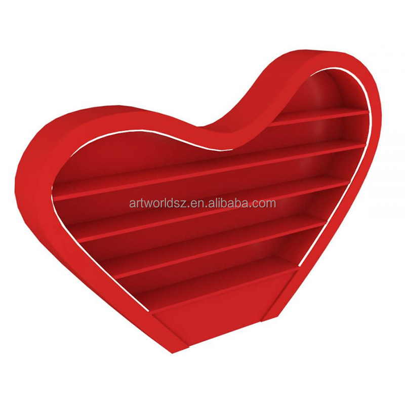 Artworld Displays Candy Store Wall Display Shelf Heart Shape Display Cabinet Candy Store Attractive Shelves Furniture