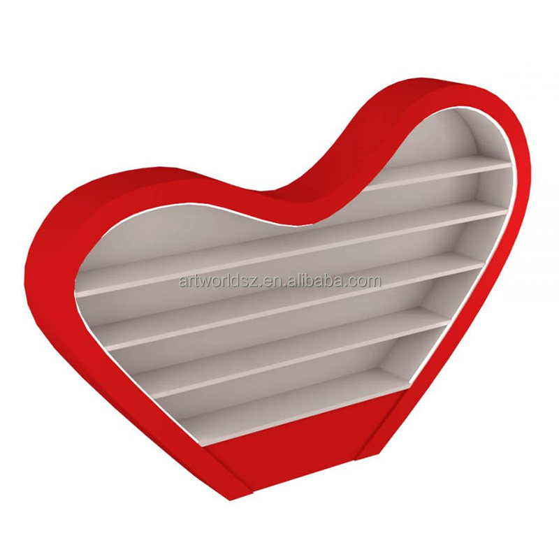 Artworld Displays Candy Store Wall Display Shelf Heart Shape Display Cabinet Candy Store Attractive Shelves Furniture