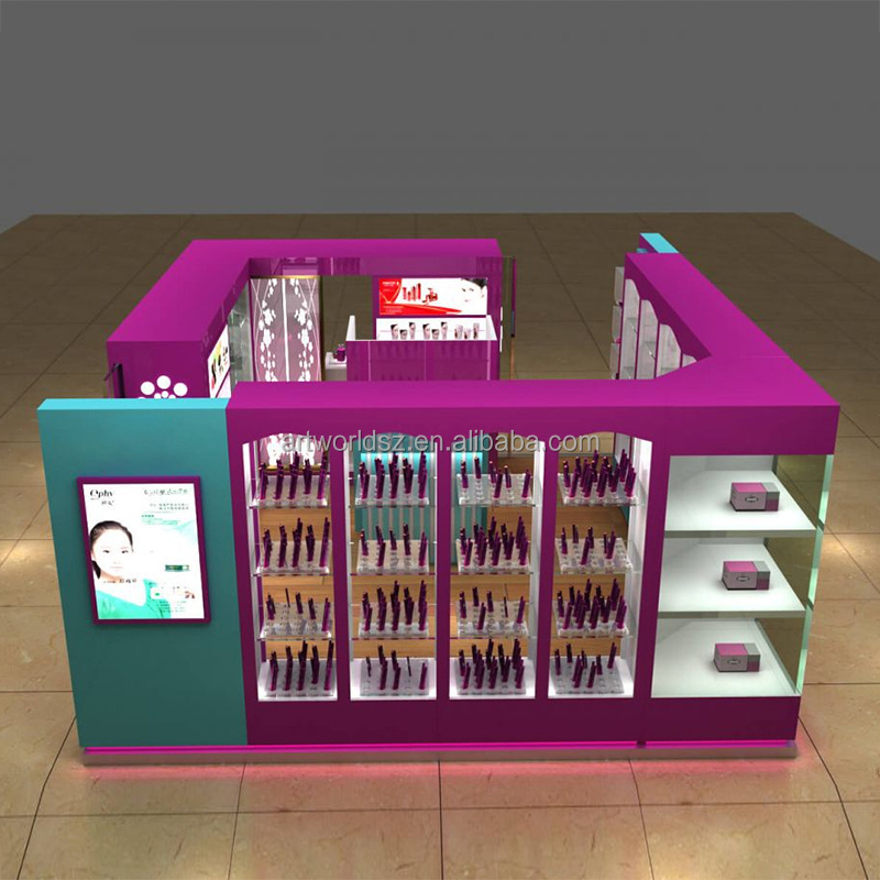 Artworld Displays Fantastic Perfume Display Kiosk Cosmetic Display Cabinet Design With Shelves Used In Mall