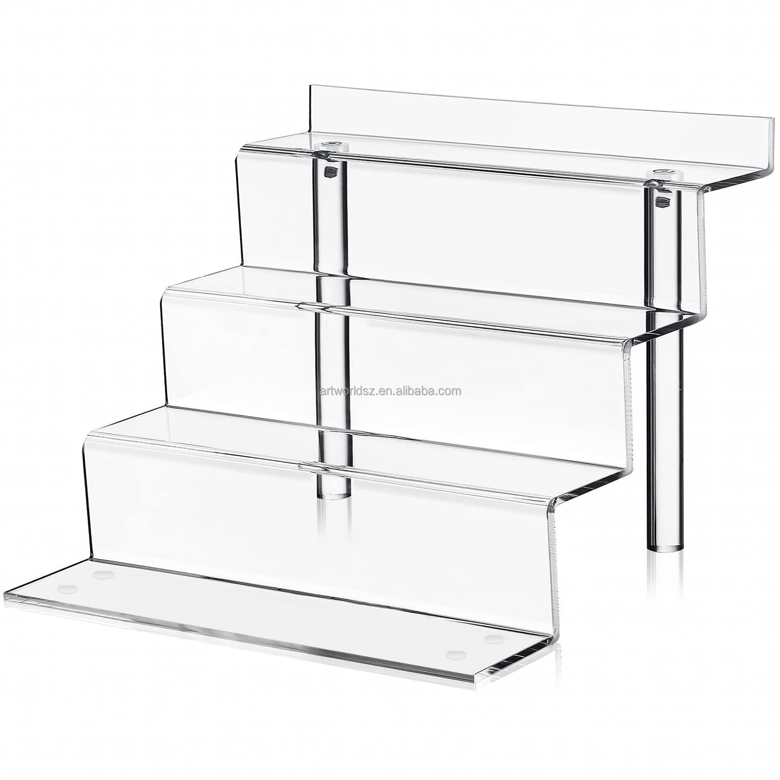 Artworld Clear Acrylic Display Riser Shelf Champagne Wall, Cupcake Stand for Shot Glasses, Perfume & Cologne Organizer Holder