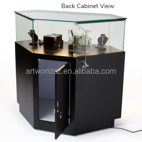 Artworld Displays Counter For Jewelry And Watch Store Black Jewelry Showcase Boutique Display Counter Retail Glass Showcase