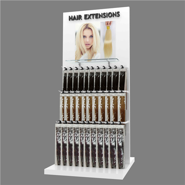 hair extension display rack with bottle shelves multi-function hair salon display stand