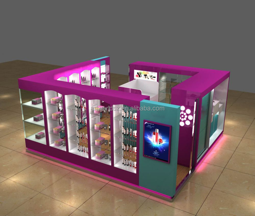 Artworld Displays Fantastic Perfume Display Kiosk Cosmetic Display Cabinet Design With Shelves Used In Mall