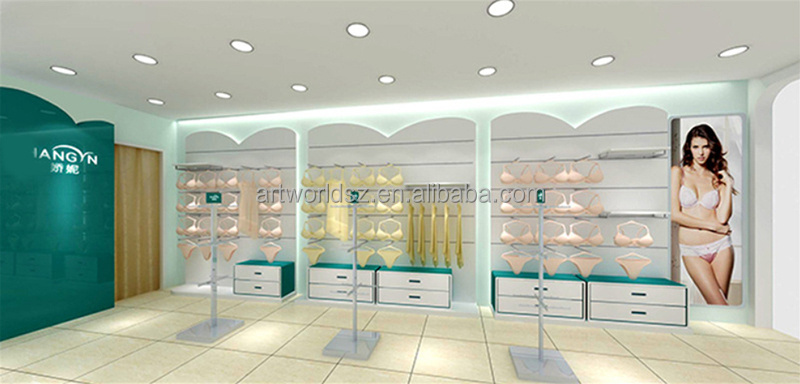 Artworld Displays Retail Clothing Store Underwear Showcase Stand Clothing Display Cabinet Wood Lingerie Display Furniture