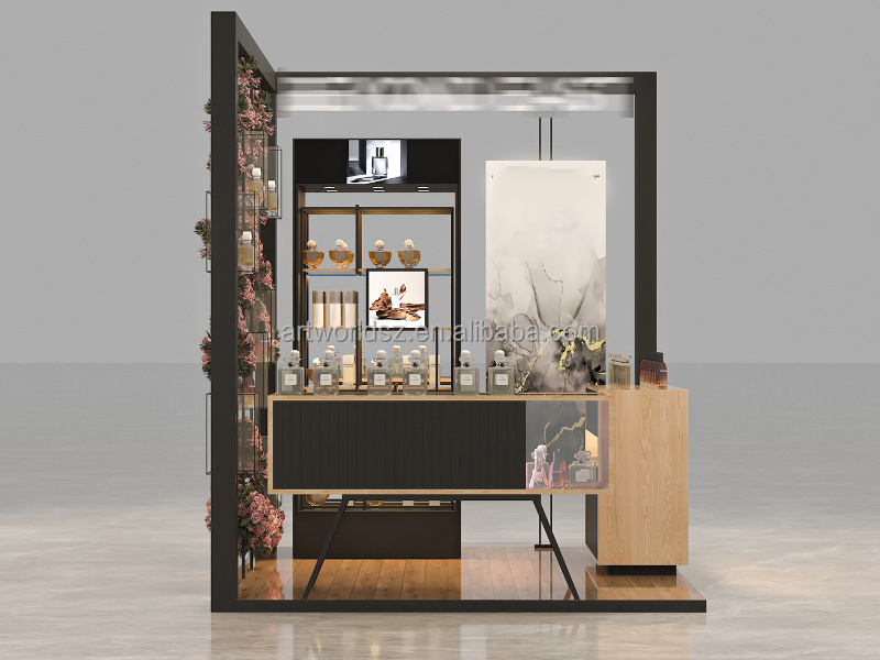 Artworld Displays Fantastic Perfume Display Kiosk Cosmetic Display Cabinet Design With Shelves Used In Mall