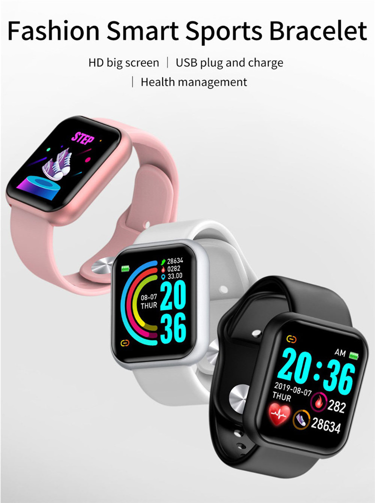 Shenzhen Heart Rate Monitor Sleep Tracker Smart Watch Sport Smart Wrist Bracelet Y68 Smart Band