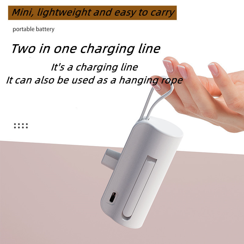 2024 New products Mini Pocket Power Bank 5000mAh Portable Charger 10W Output Emergency Small Easy Carrier Backup Charger Case