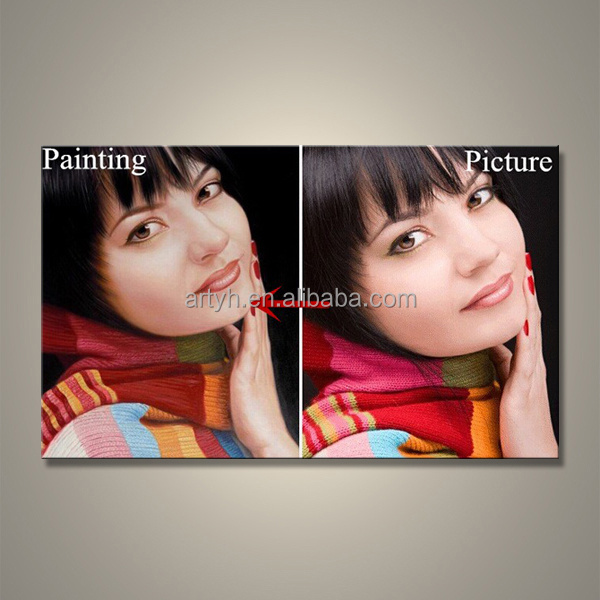 100% handmade custom oil painting photo woman portrait canvas oil painting