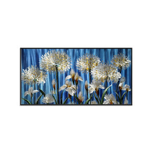 Wholesale Flower Blue and Grey Metal Metal Wall Art Decor