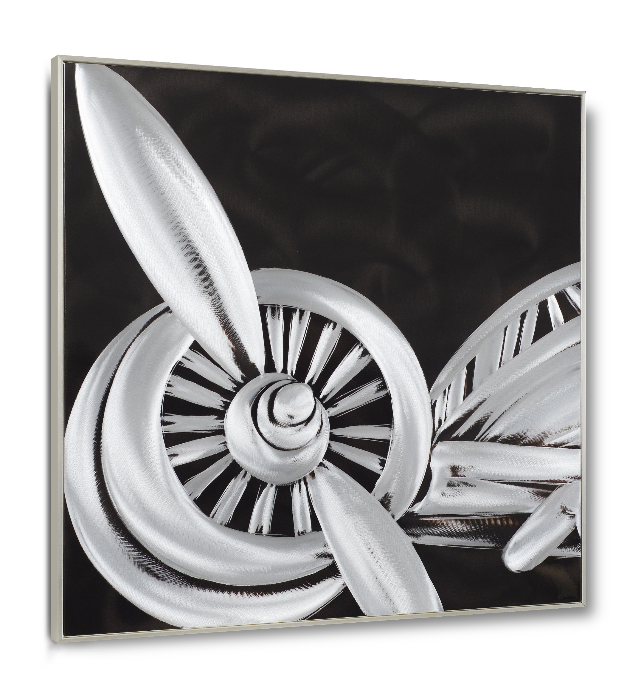 Home Decor Supplier Art Metal Airplane Propeller Black White Wall Art Painting Poster