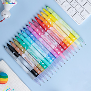 Creative Colored Square Nib Highlighters 16 Color Dual Tip Journal Markers Fineliner Pens for Kids Journaling Doodling Supplies