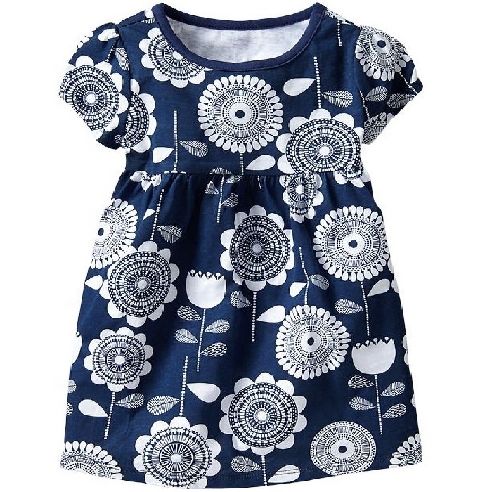 Princess Girls floral printed summer casual dress kids clothing baby wear outfits children Infant Dresses Wholesale High Quality