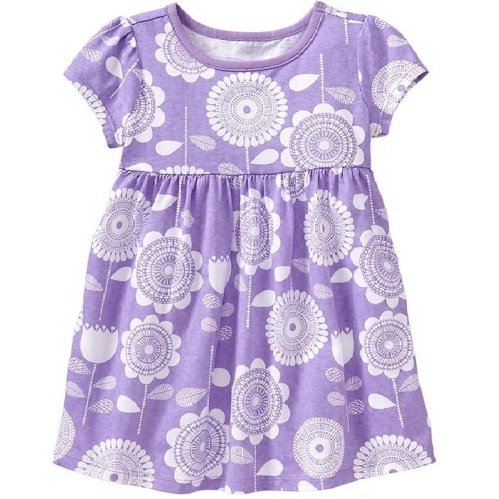 Princess Girls floral printed summer casual dress kids clothing baby wear outfits children Infant Dresses Wholesale High Quality