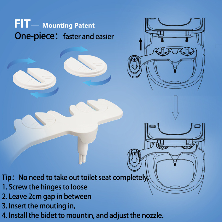 AMI920 Hot water non electric bidet with double nozzles