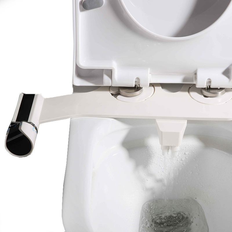 Cold Water Bidet Toilet Attachment Non-electric dual Nozzle Angle Adjustable Ultra-slim Adjustable Water Manual Bidet