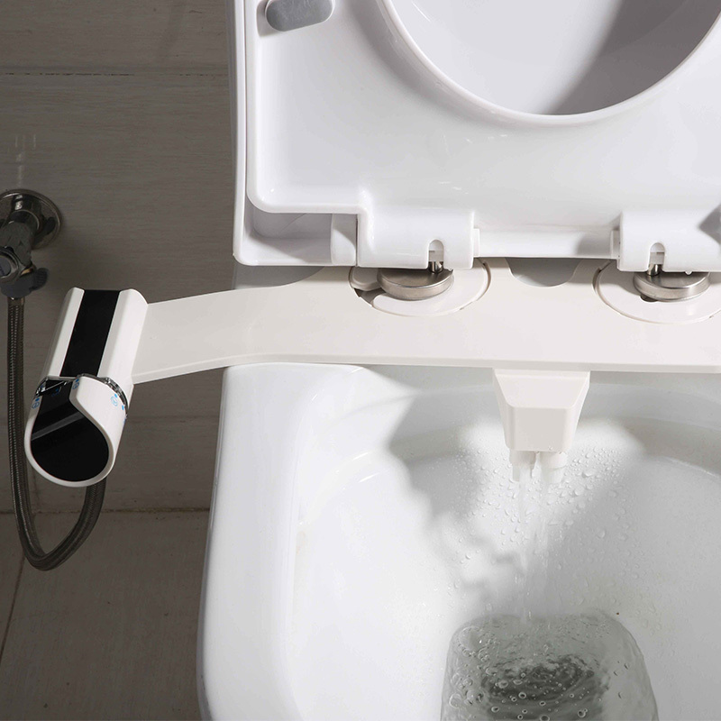 Cold Water Bidet Toilet Attachment Non-electric dual Nozzle Angle Adjustable Ultra-slim Adjustable Water Manual Bidet