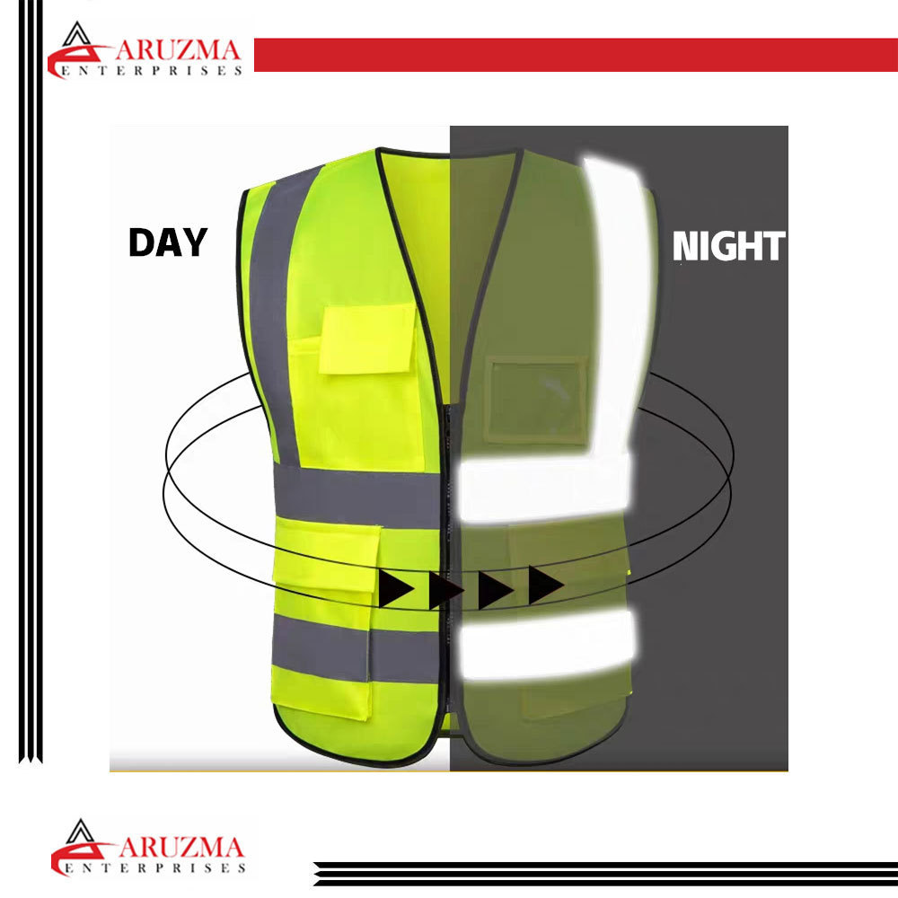 Customized Public Yellow And Orange Reflective Mesh 100% Polyester reflective jacket high visibility Reflective Vest safety vest