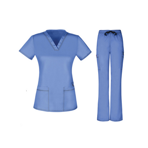 Hospital Medical Scrubs Nursing Uniforms Printed Top and Pants for Unisex