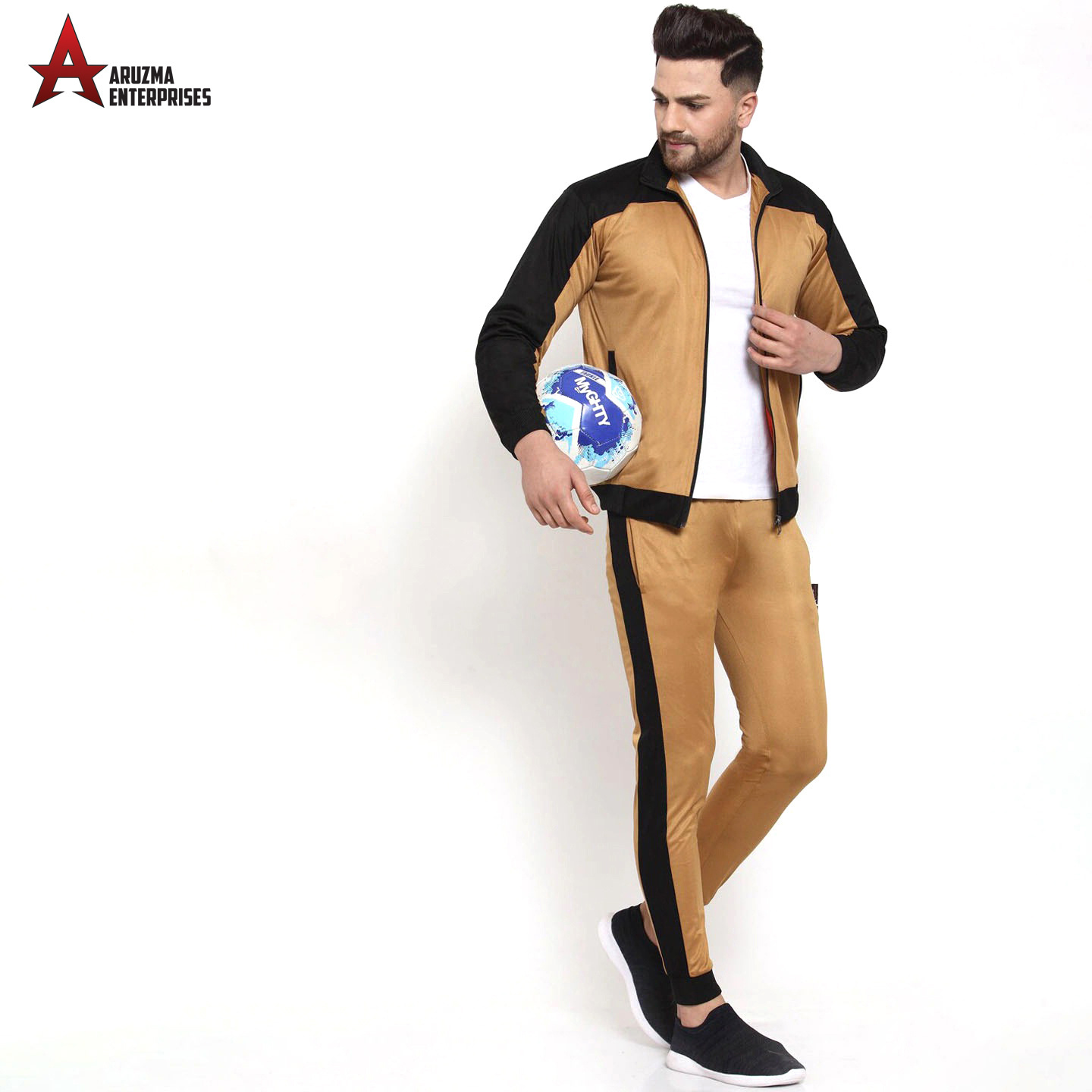 Casual Sweatshirts Set Men's 2 Piece Tracksuit Men Casual Suit Striped Sportswear Men Hooded Top Outdoor Sport Pants Track Suit