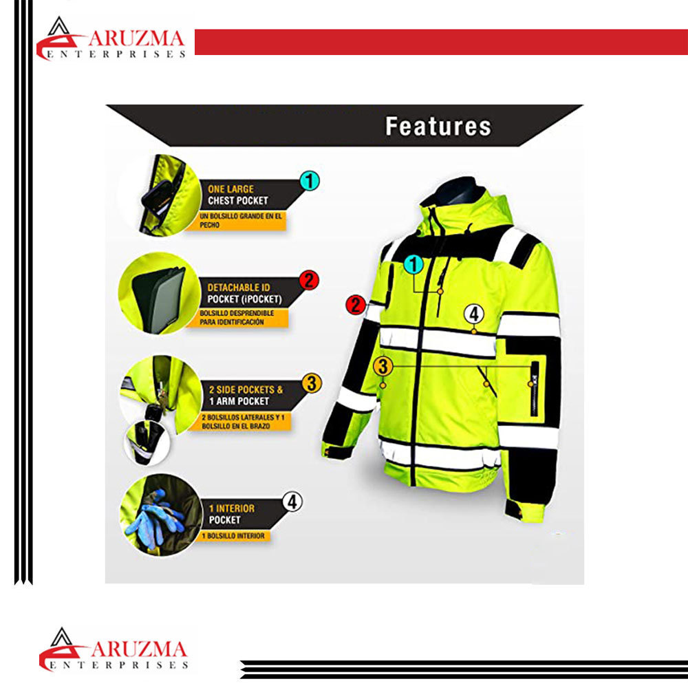 Outdoor Quality High Visibility Reflective Safety heated Jacket Reference Price Reflective Safety Jacket