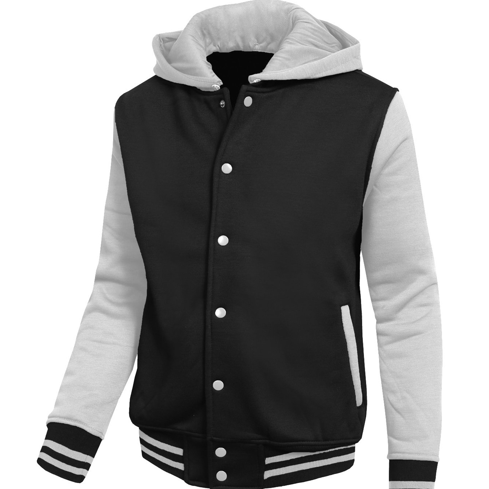 Men's Hood Baseball Varsity Jacket Sports Club Baseball Hooded Men College Baseball Jacket