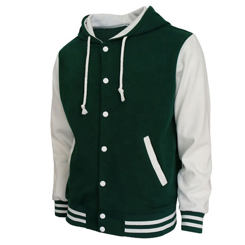 Men's Hood Baseball Varsity Jacket Sports Club Baseball Hooded Men College Baseball Jacket