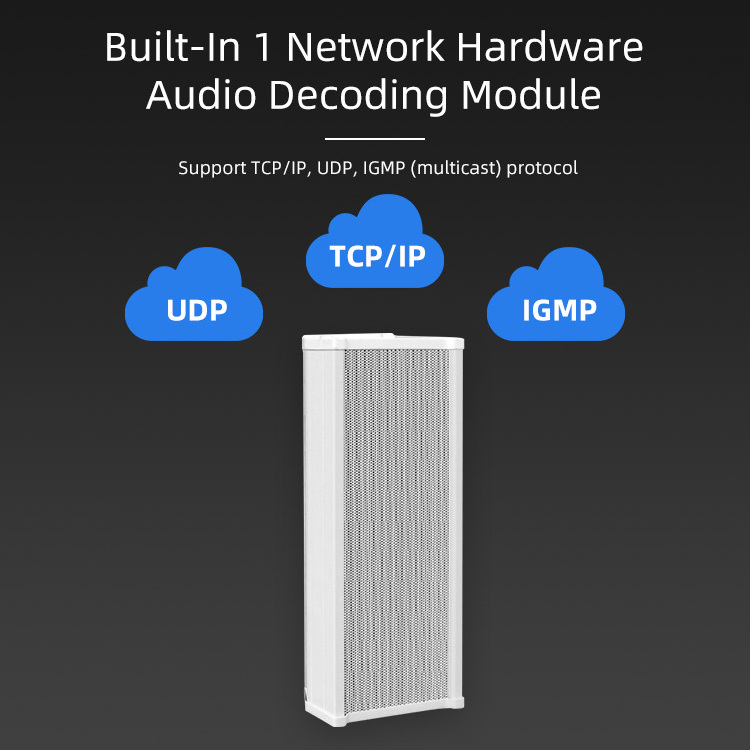 IP POE public address pa system professional speaker column