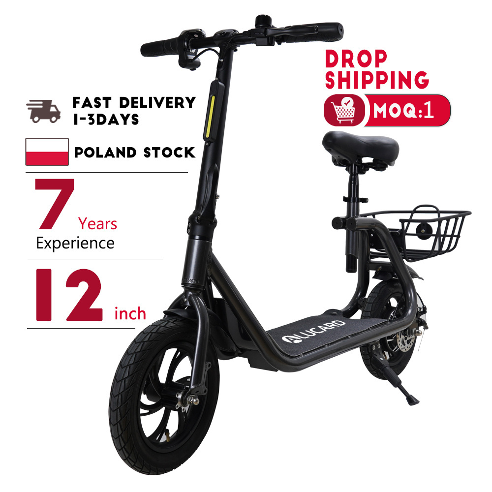 C-STAR Aluminium Alloy Frame 12 Inch Air tire Folding Electric Scooters With Basket And Seat