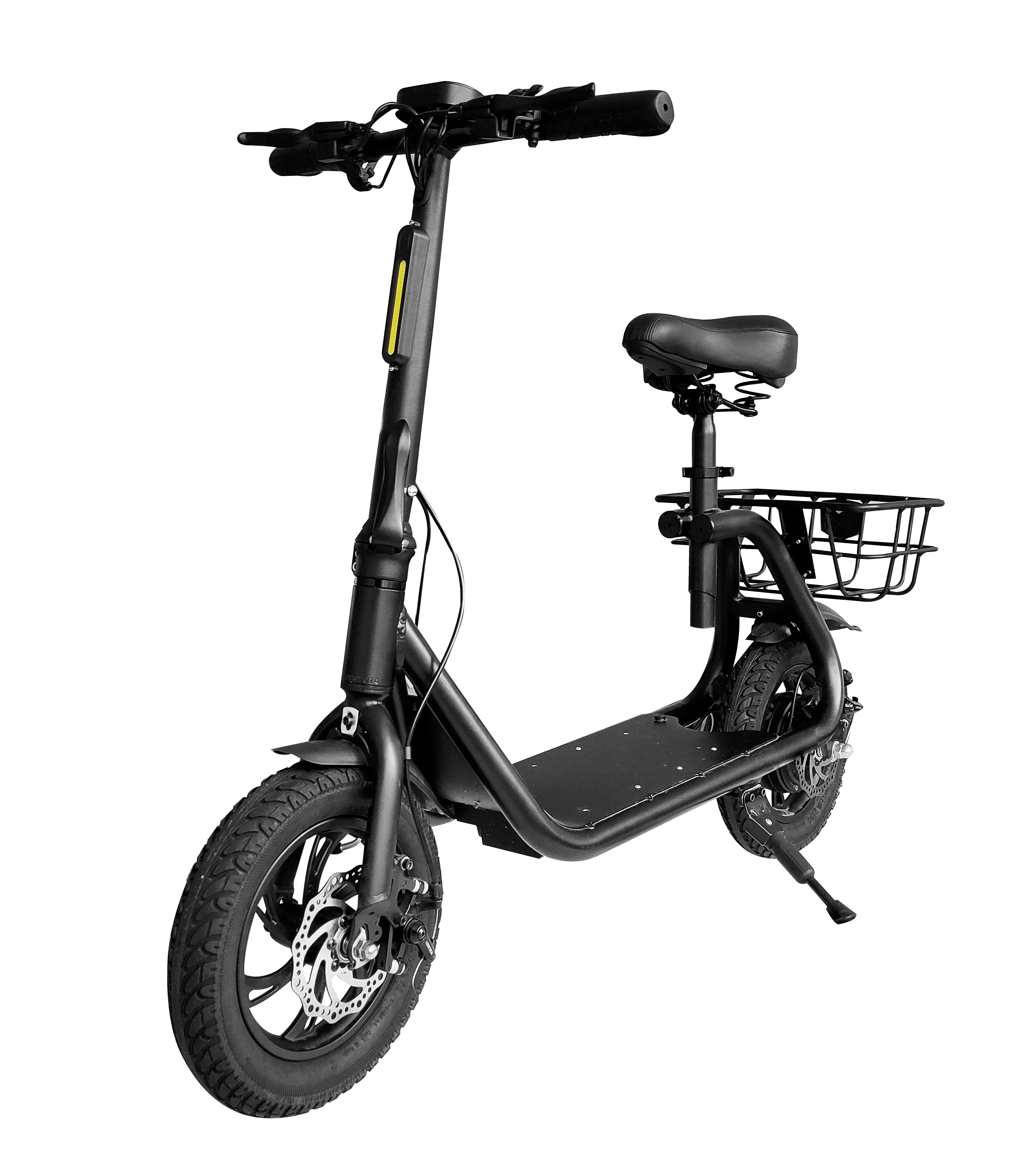 C-STAR Aluminium Alloy Frame 12 Inch Air tire Folding Electric Scooters With Basket And Seat