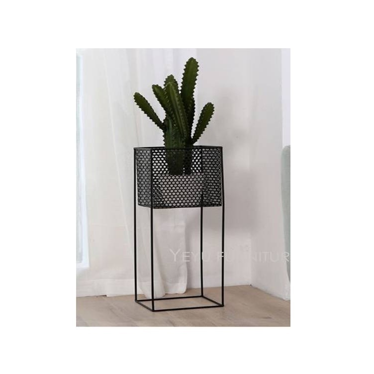 Modern Ceramic black Succulent Plant Pots Set Cactus Planter Flower Pots for Indoor or  Flower white metal Flower We