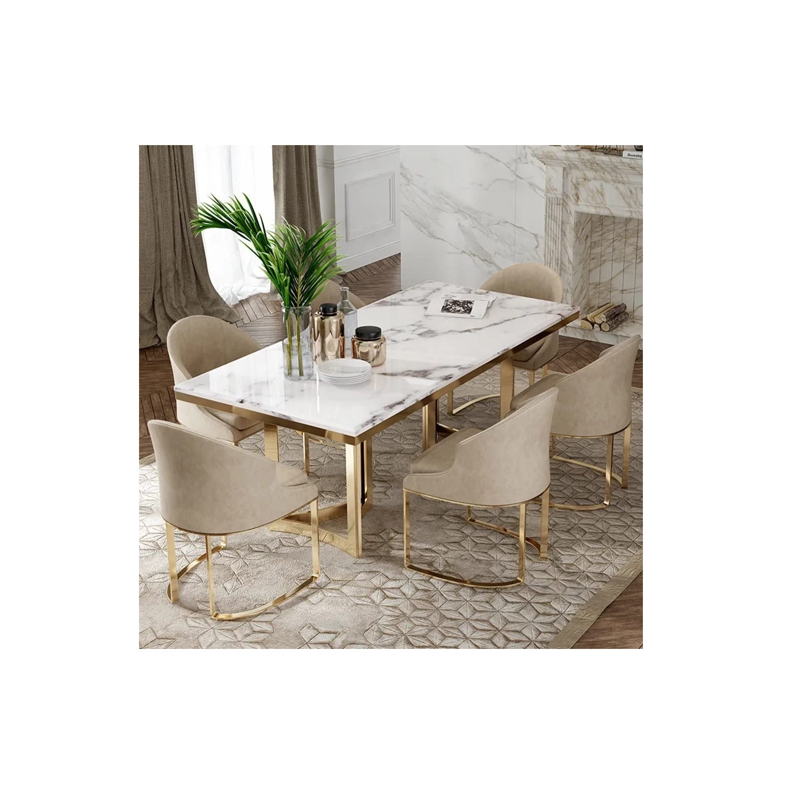 Luxury two coffee table set with gold stainless steel frame marble top modern living room center table furnitu Home furniture