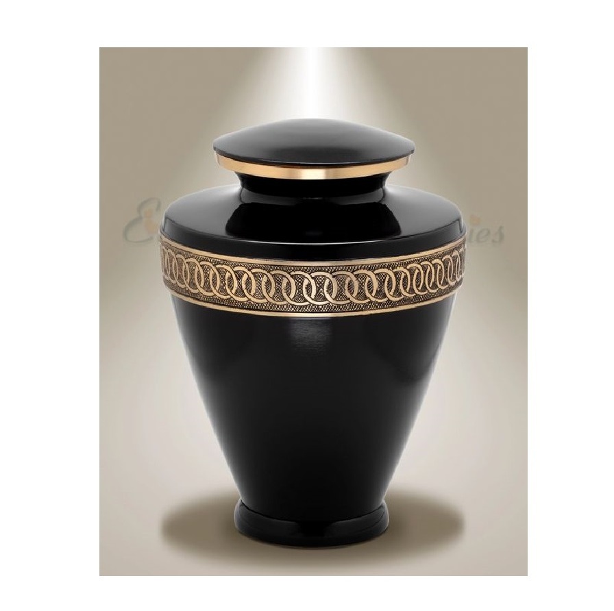 Full Black New Elegant Cremation Urn For Adults Funeral Ceremony Decorative Humans Large Cremation Urn With OEM ODM Customized