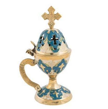 Wholesale Supplies Catholic Church Brass Incense Burner Engraved Embossed Design Antique Luxury Brass Smell Sachet Smell Censer