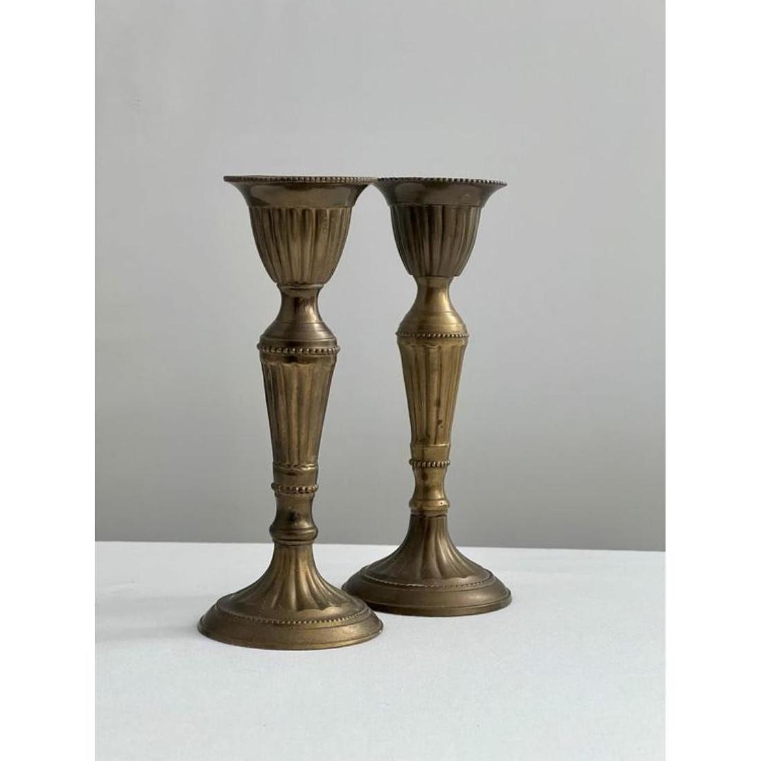 Set of Two brass Solid Candle Holder Pillars Nice Quality Amazing Wedding Candle Stands Set For Wedding Supply Free Standing