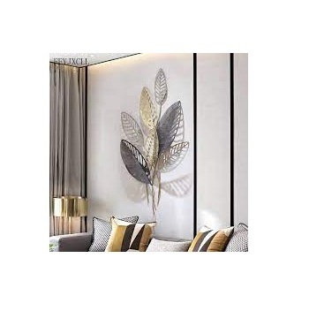 Metal Decoration Items Iron Metal Wall Hanging Decor home decor best quality 3d Silver Living Room Floral Art Flower Iron