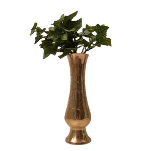 Logo Printed Brass Metal Flower Vase For Home Decoration Bohemian vintage style Garden Equipment Pots & Planter Flower Vase