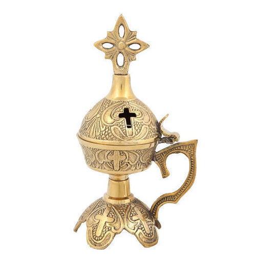 Wholesale Supplies Catholic Church Brass Incense Burner Engraved Embossed Design Antique Luxury Brass Smell Sachet Smell Censer