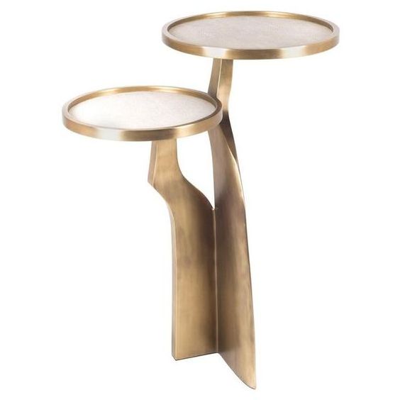 Evening Tea And Coffee Display Modern Tables For Decoration Movable hot Selling Brass Base American Side Tables