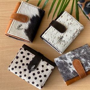 New Real Handmade Animal Print Fur Distressed Leather Women Wallets Stylish Ideal Size Multi Uses Purse ATM Cards Holder Wallets