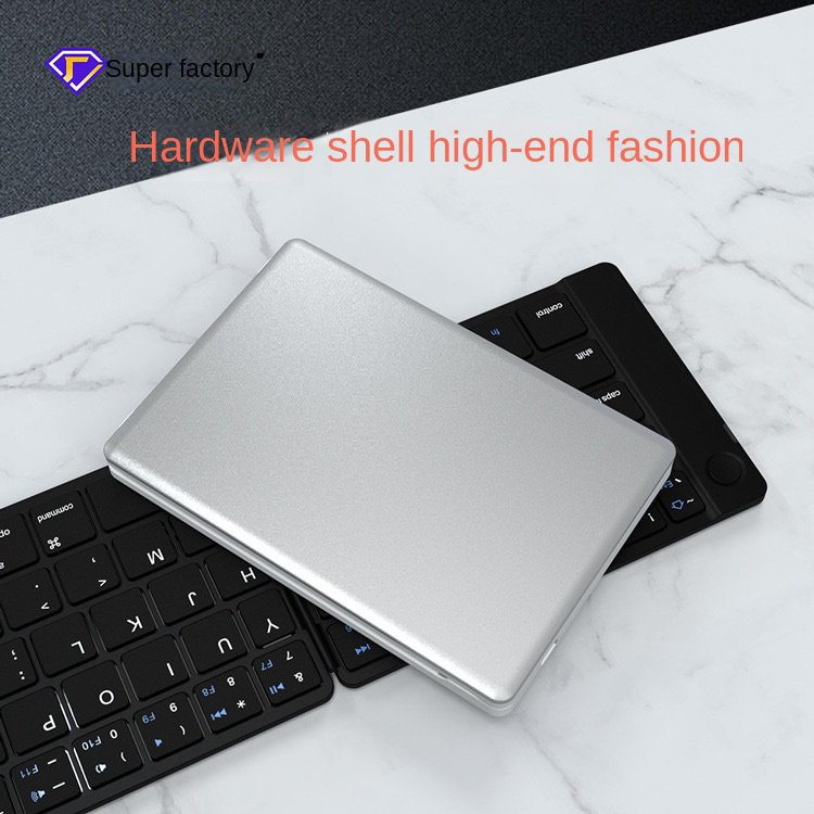 Wireless Bluetooth keyboard Computer mobile phone Ultra-thin full-size portable 2-fold folding wireless keyboard