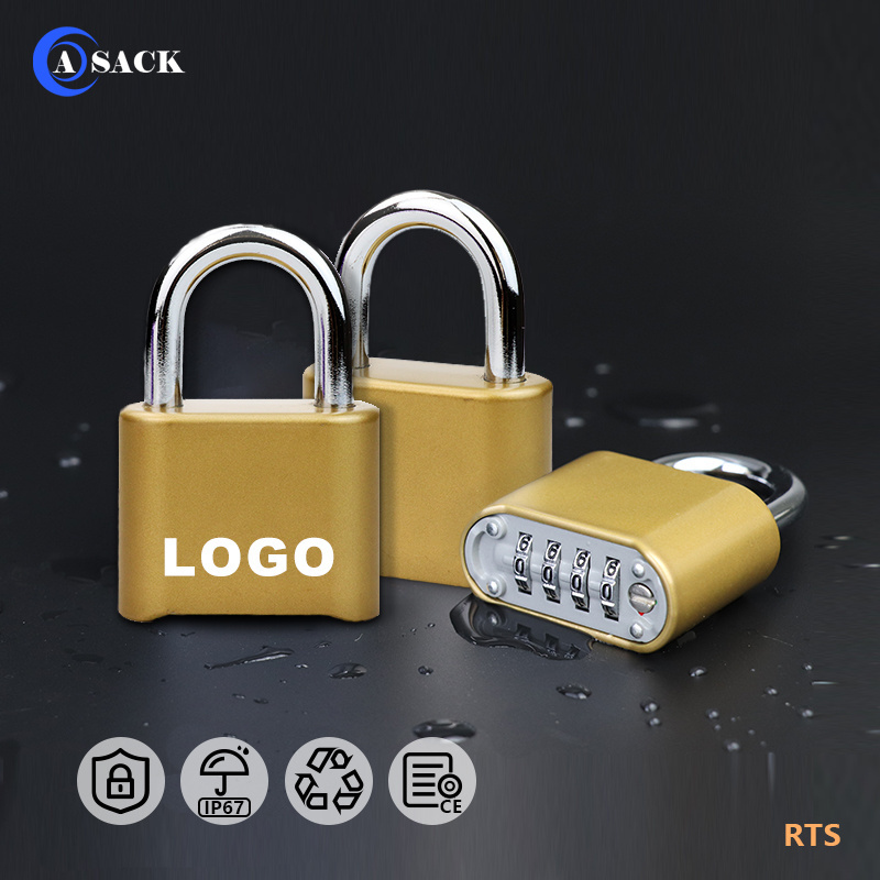 GYM Heavy Duty Custom Digital 4 Digit Code Safety Gym Lock Combination Padlock  4 Dial Combination Padlock Password