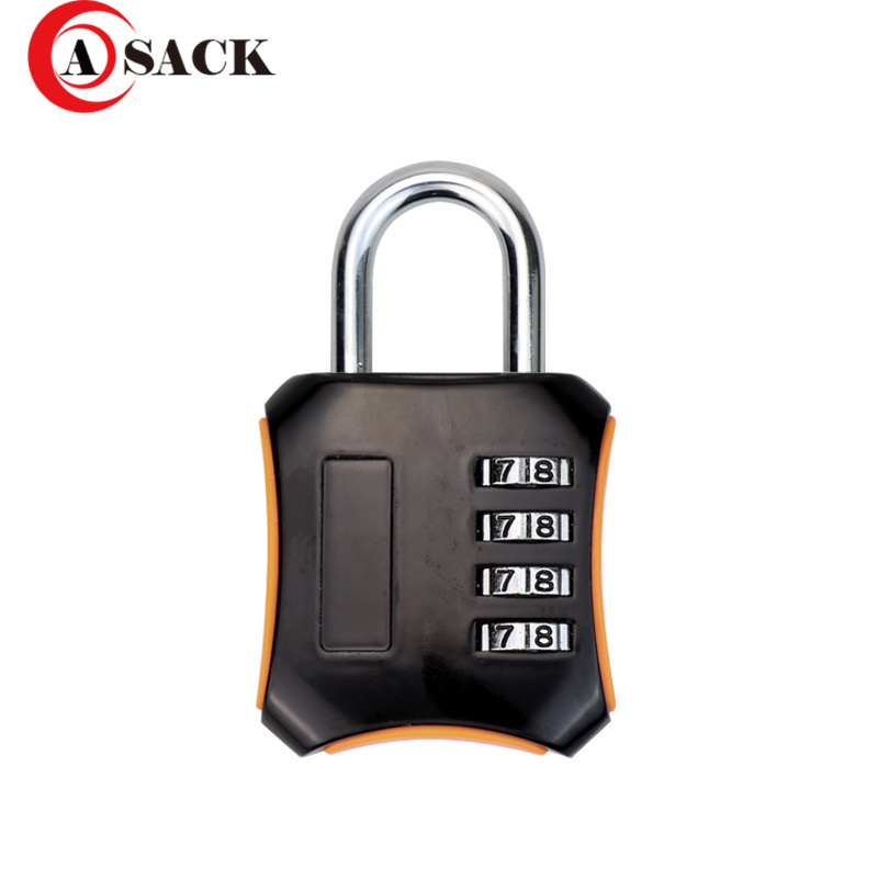 Padlock 4 Digit Combination Lock - for Gym School Locker, Outdoor Gate, Shed, Fence, and Storage - Weatherproof Metal - Keyless