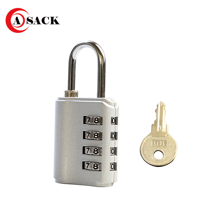 ASACK Combination Lock with Keys, 4 Digit Combination Padlock, Resettable Waterproof Gate Lock for Locker, Gym, Fence, Case, Sch