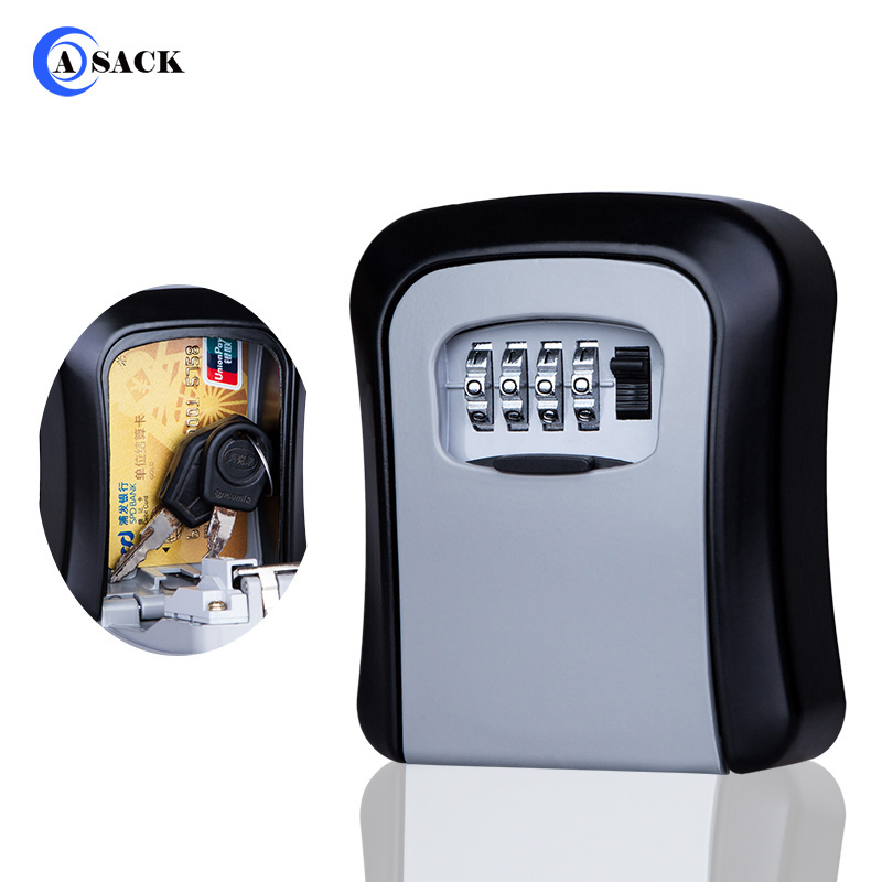 Asack outdoor lock safe realtor box wall mounted holder box for key waterproof aluminum cofre parede G2